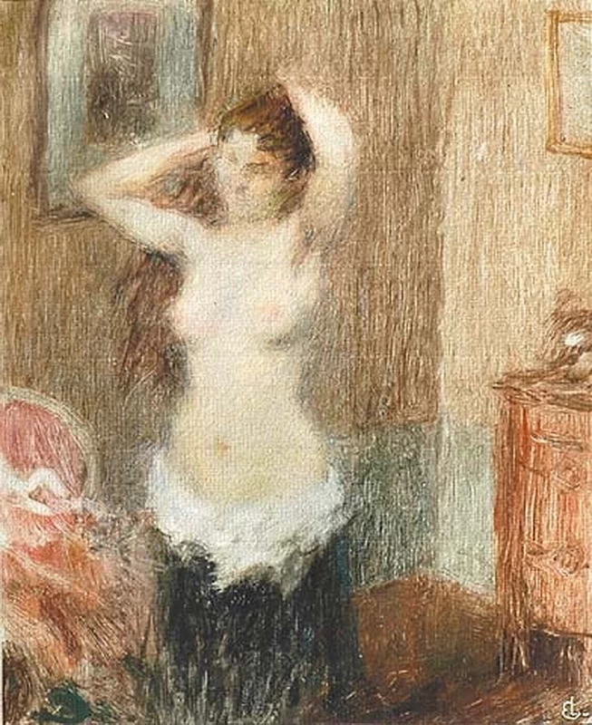 Donna che si pettina i capelli